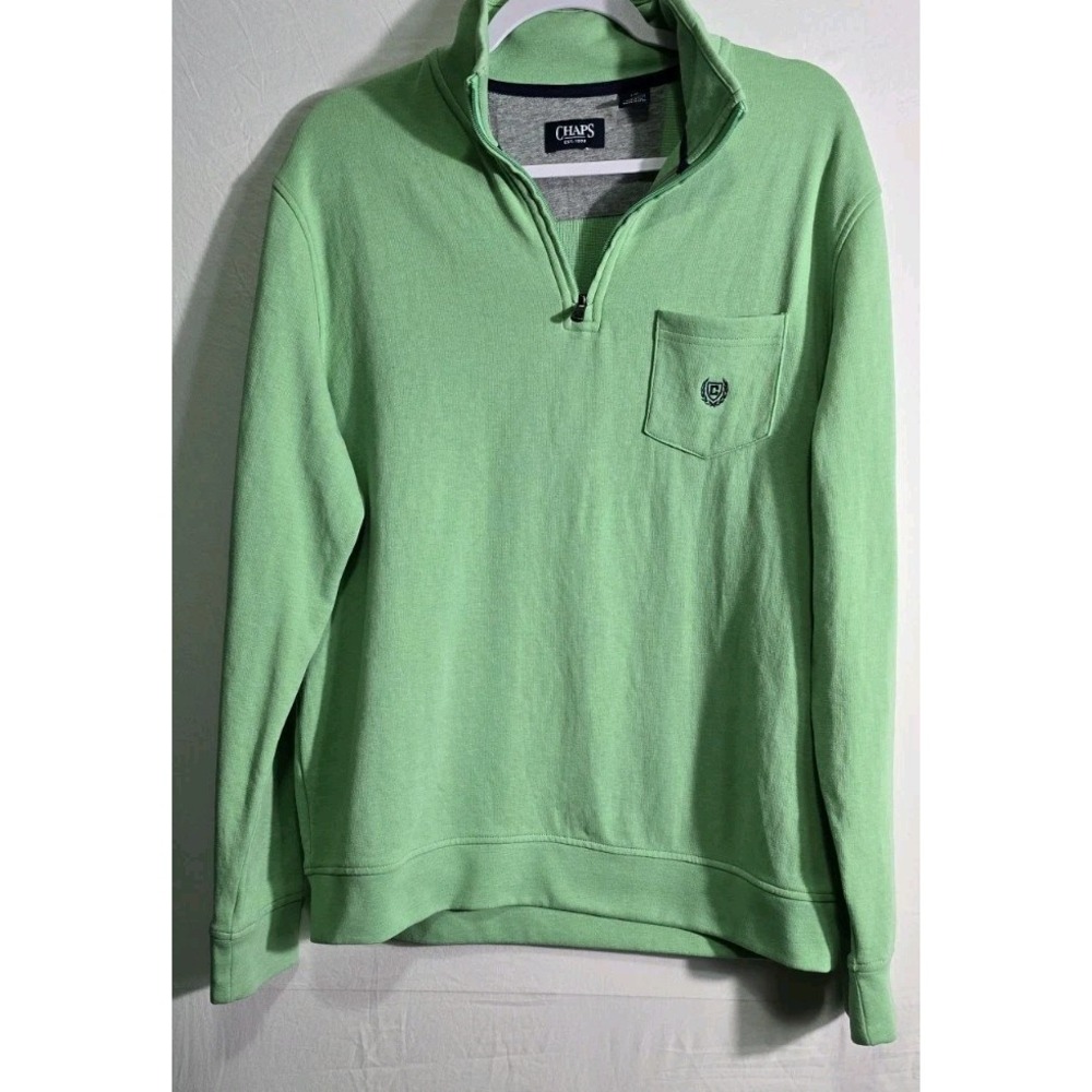 CHAPS 1/4 Zip Pullover‎ Sweater Long Sleeve Men's Size Large